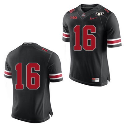 Ohio State Buckeyes Men's Only Number #16 2015 Patch Black Authentic Nike College NCAA Stitched Football Jersey UP19E81RF